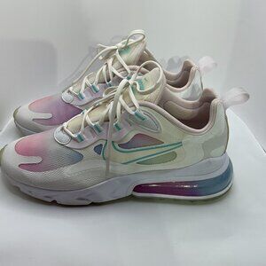 Nike Air Max 270 React Womens Sneakers Sz 7.5 White Gradient Pink Teal Athletic